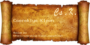 Csereklye Kleon névjegykártya